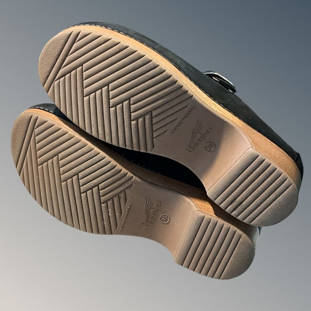 Dansko Black Leather Mules with Wooden Sole - Picture 7 of 8
